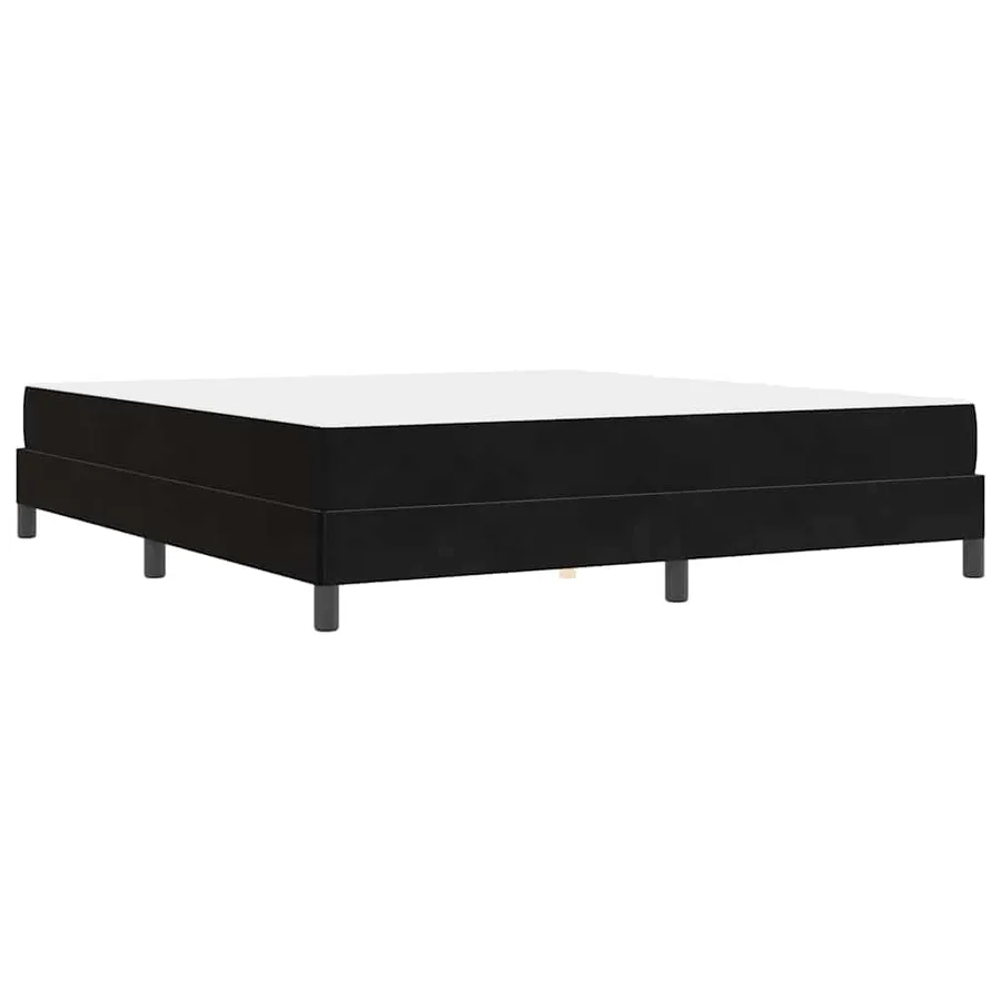 Lit à ressorts avec matelas Noir 180 x 210 cm tissu - 7