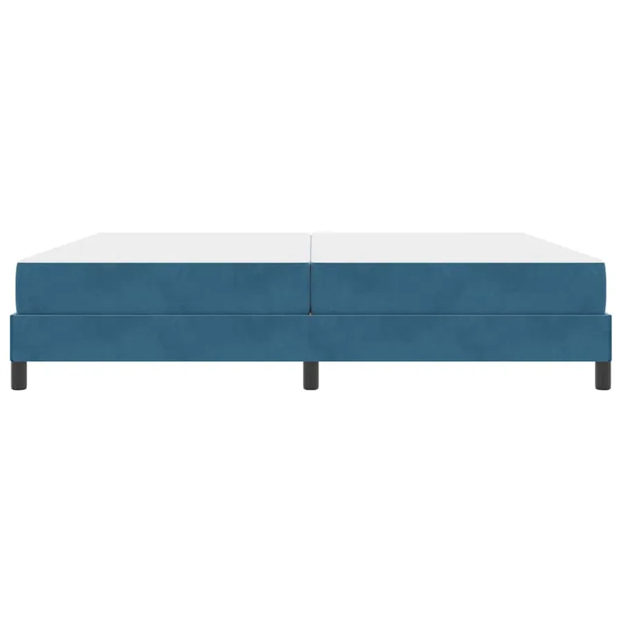Lit à ressorts avec matelas Bleu foncé 200 x 200 cm tissu - 5
