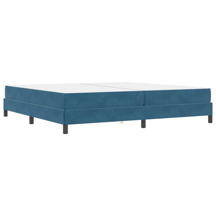 Lit à ressorts avec matelas Bleu foncé 200 x 200 cm tissu - 7