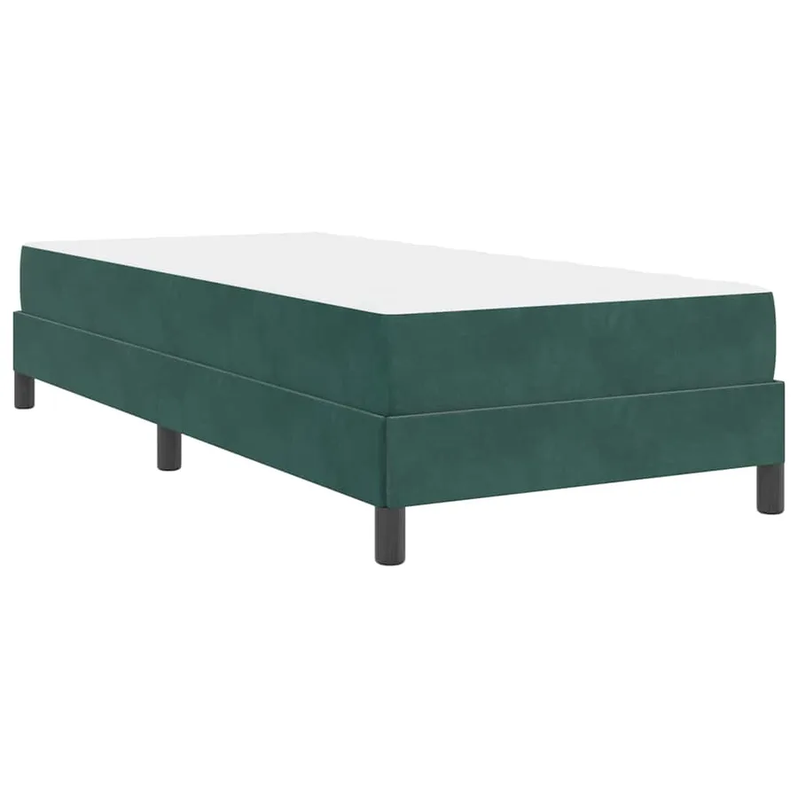 Lit à ressorts avec matelas Vert foncé 90 x 220 cm tissu - 7