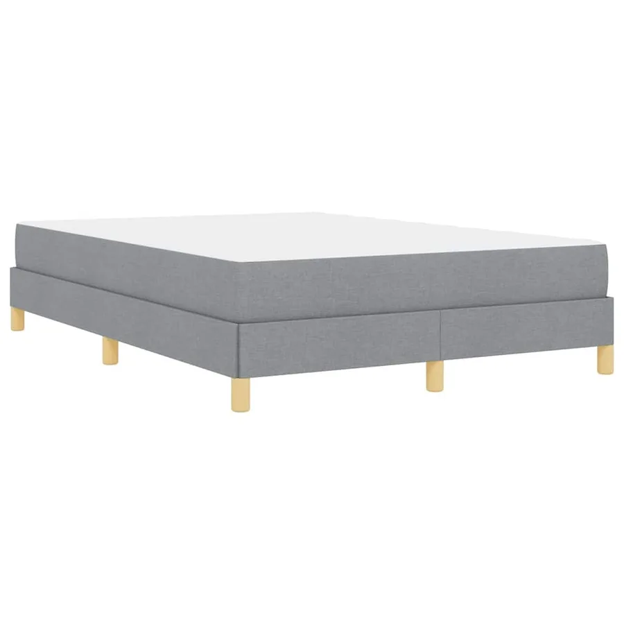 Lit à ressorts avec matelas Gris clair 140 x 190 cm tissu - 9