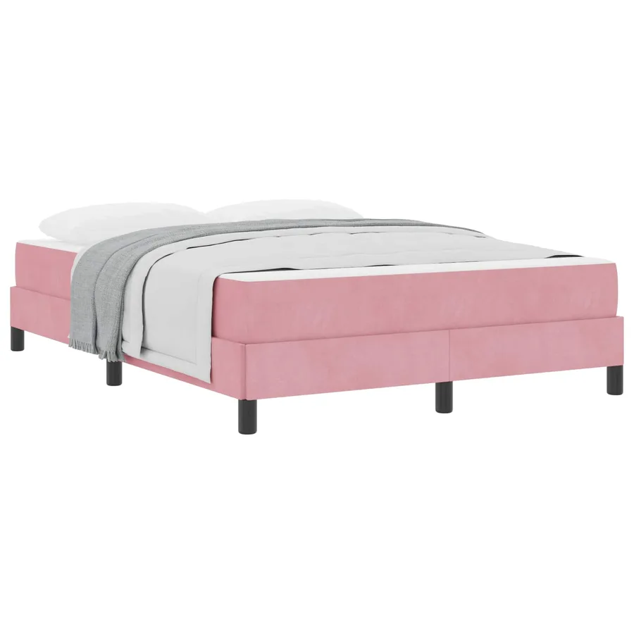 Lit à ressorts avec matelas Rose 140 x 210 cm tissu - 2