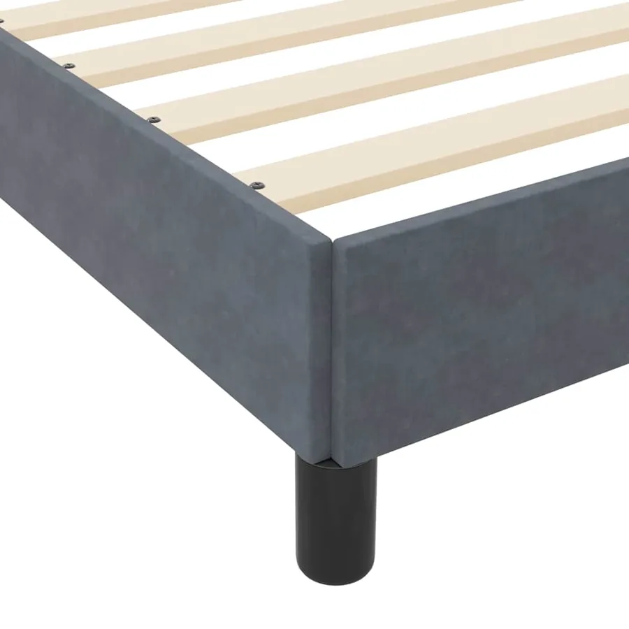 Lit à ressorts avec matelas Gris foncé 140 x 190 cm tissu - 8