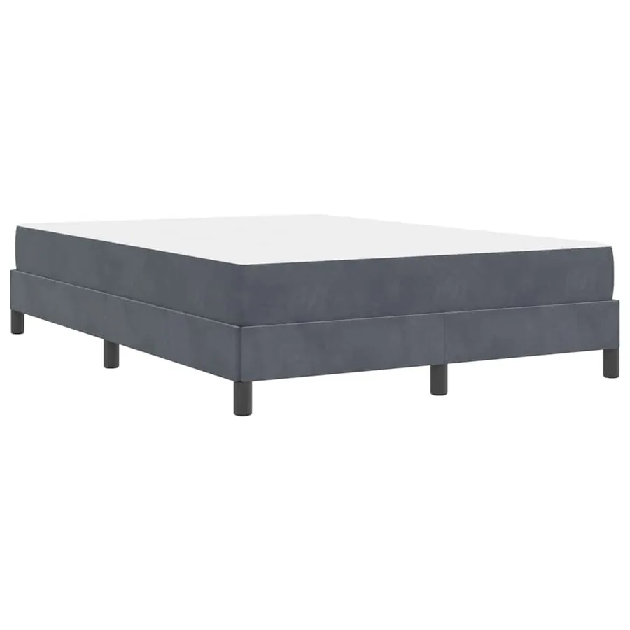 Lit à ressorts avec matelas Gris foncé 140 x 190 cm tissu - 9