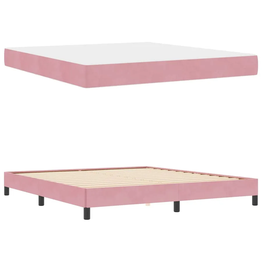 Lit à ressorts avec matelas Rose 180 x 210 cm tissu - 4