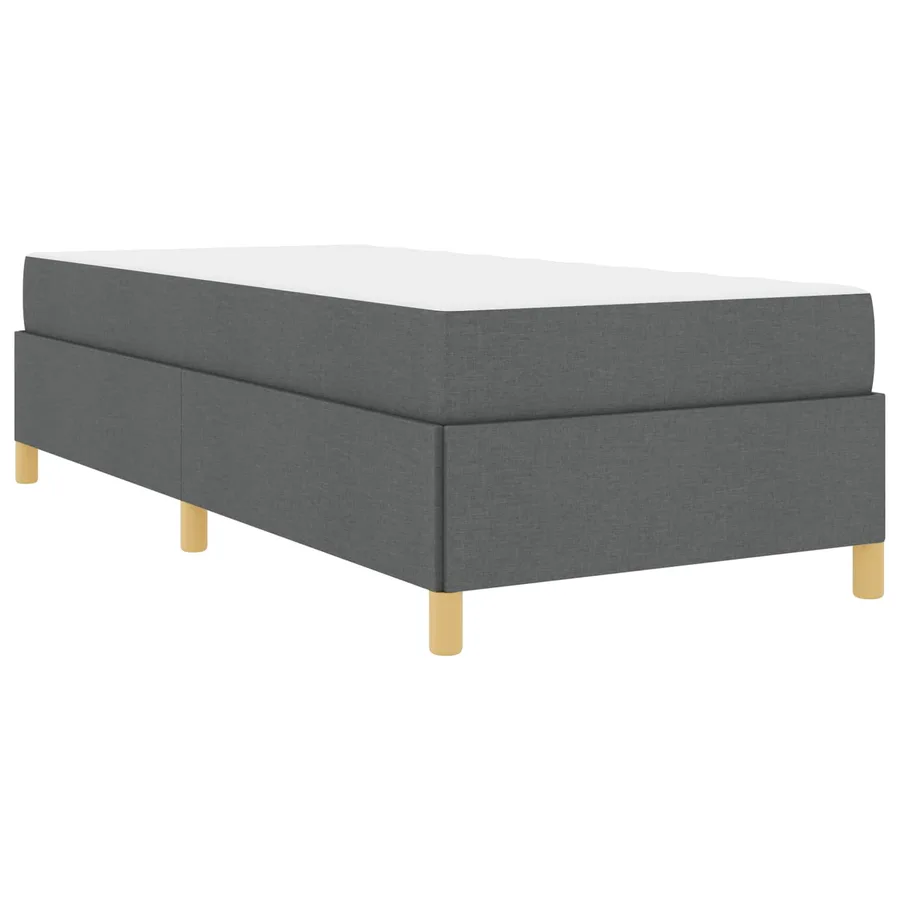 Cadre de lit avec matelas Gris foncé 80 x 200 cm tissu - 4