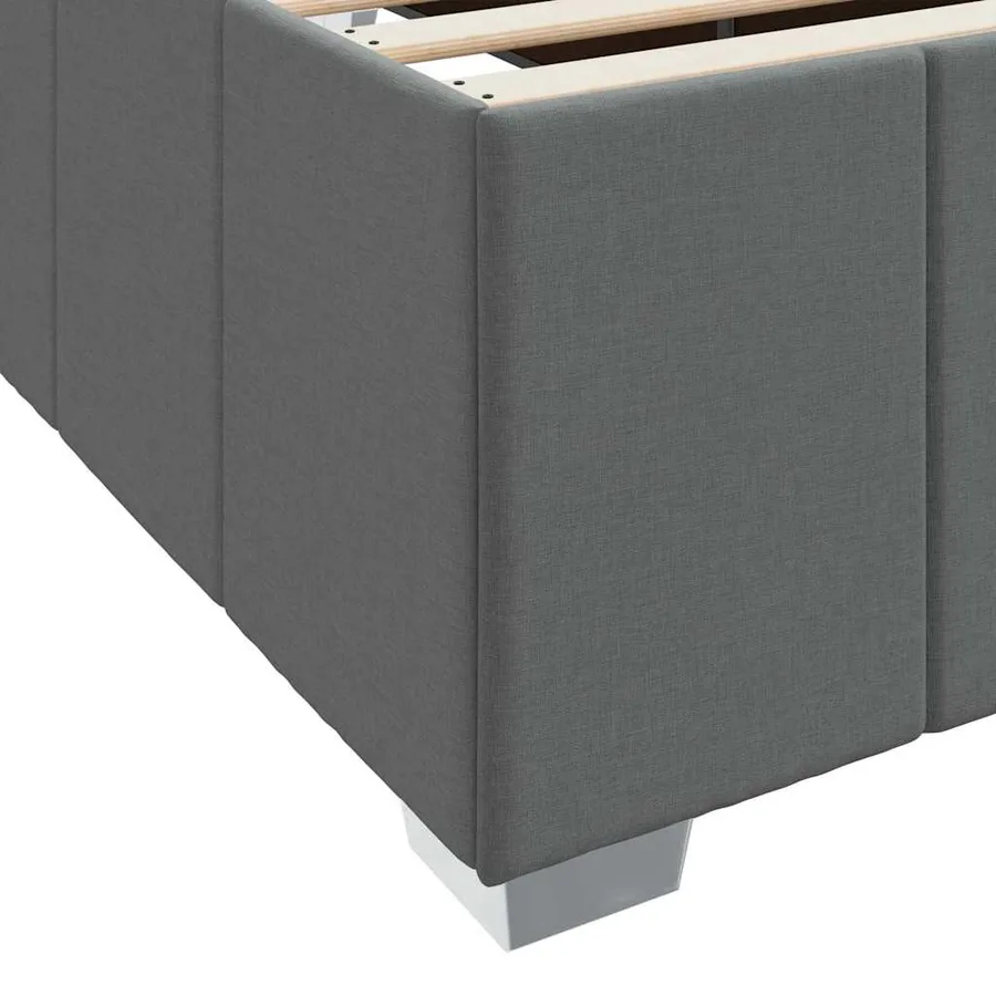 Cadre de lit avec matelas Gris foncé 180 x 200 cm tissu - 8