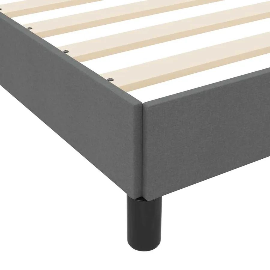 Lit à ressorts avec matelas Gris foncé 100 x 200 cm tissu - 10