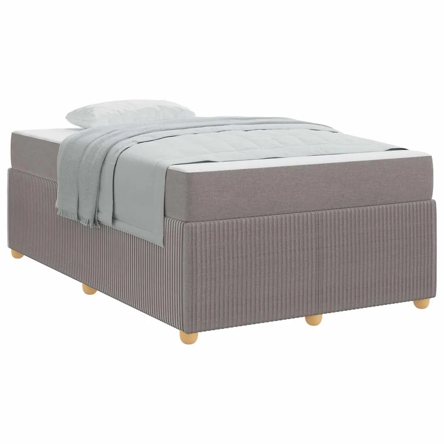 Cadre de lit avec matelas Taupe 120 x 200 cm tissu - 2