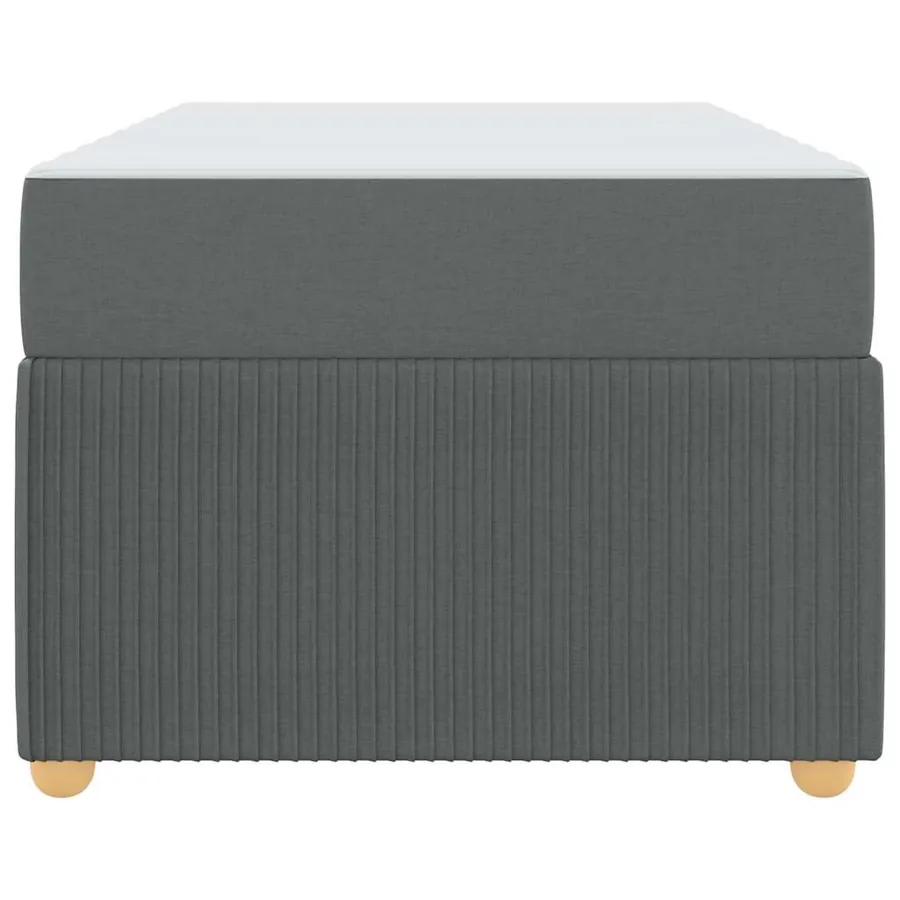 Cadre de lit avec matelas Gris foncé 90 x 200 cm tissu - 7