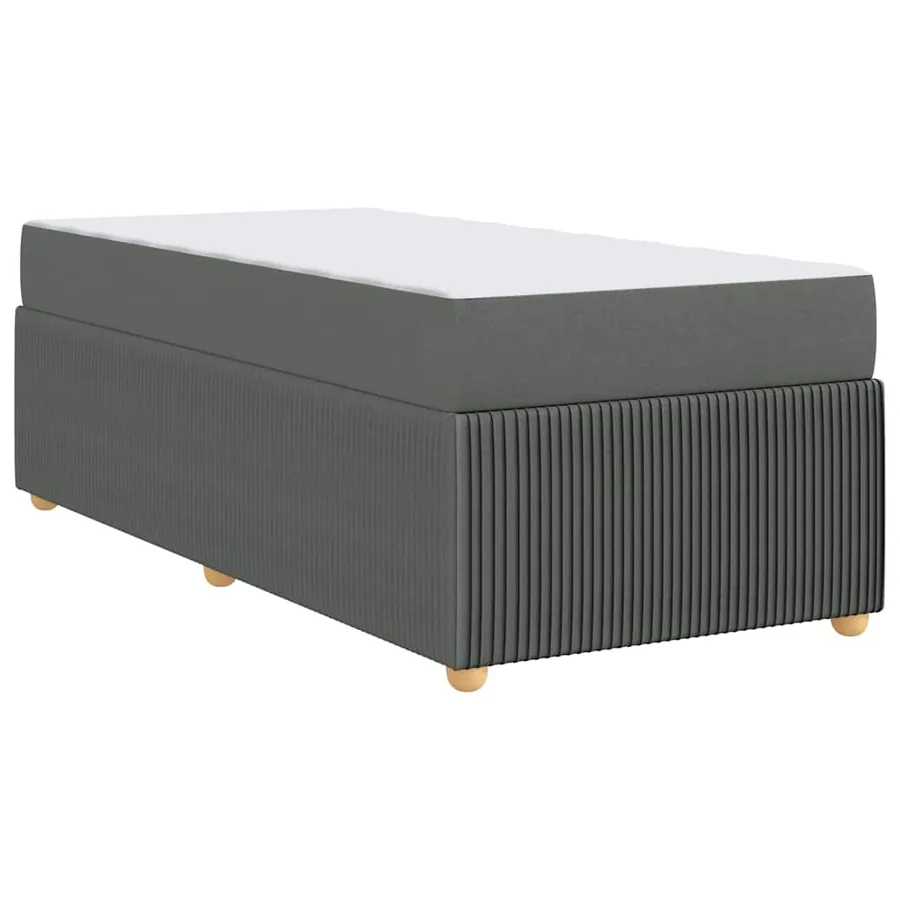 Cadre de lit avec matelas Gris foncé 90 x 200 cm tissu - 9