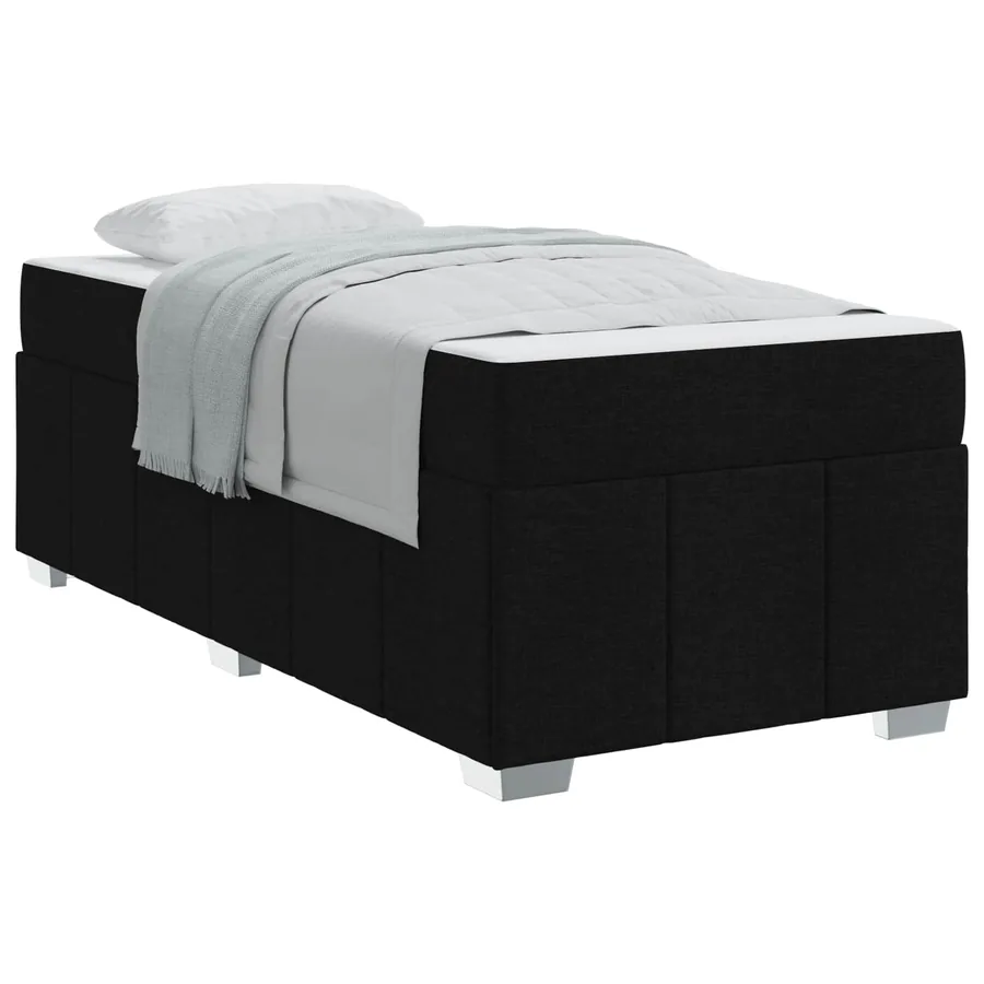Cadre de lit avec matelas Noir 80 x 200 cm tissu - 2