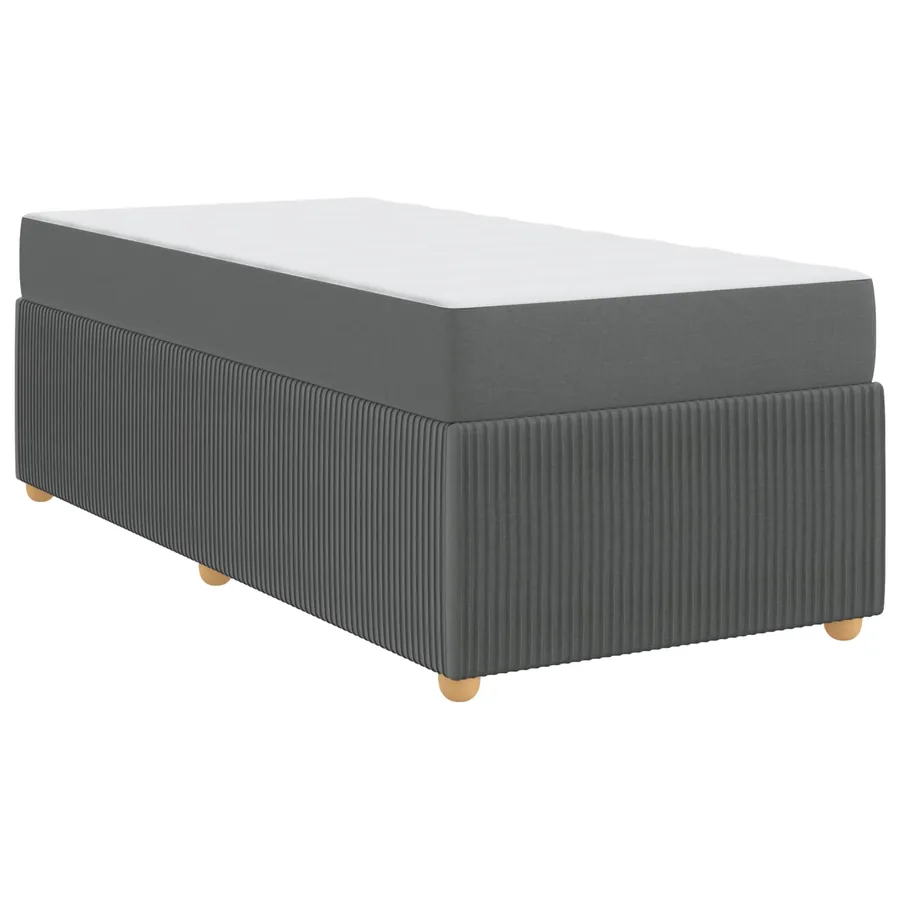 Cadre de lit avec matelas Gris foncé 80 x 200 cm tissu - 4