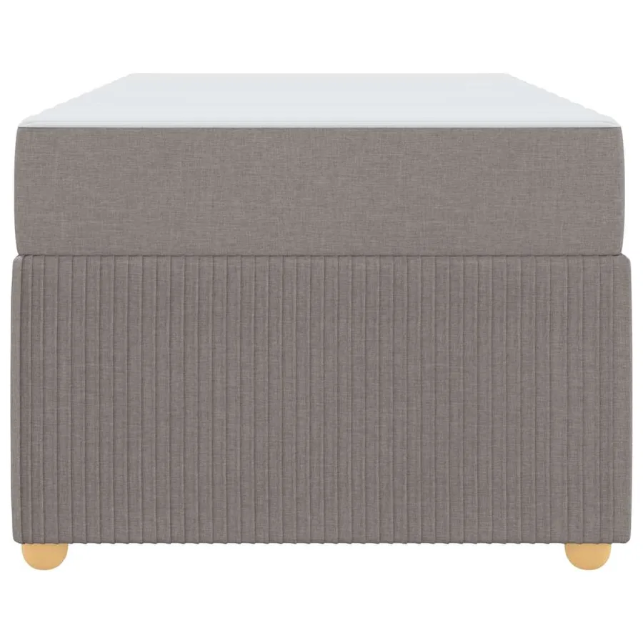 Cadre de lit avec matelas Taupe 100 x 200 cm tissu - 5