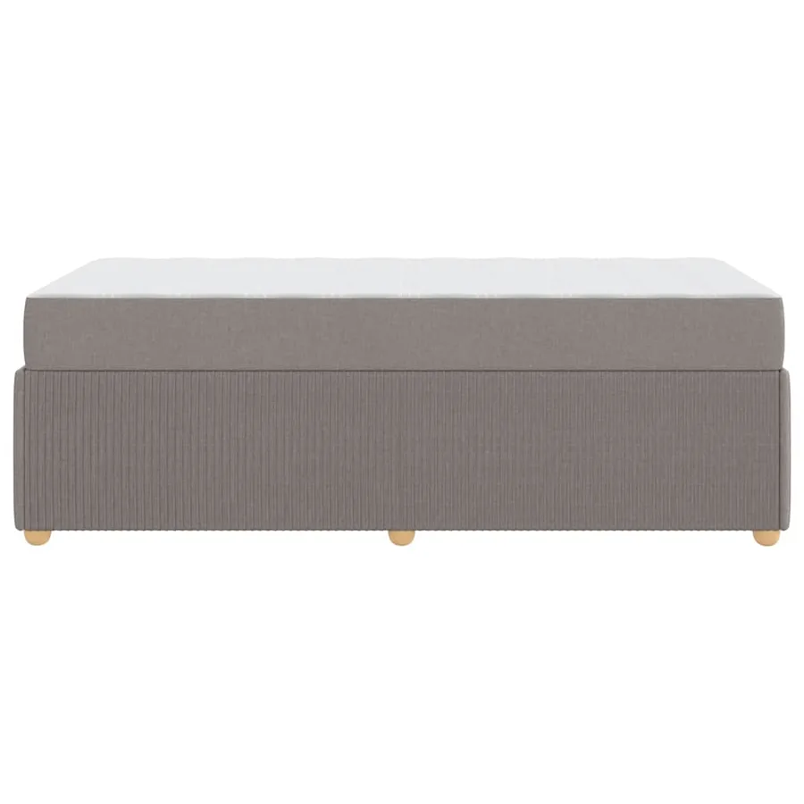 Cadre de lit avec matelas Taupe 100 x 200 cm tissu - 6