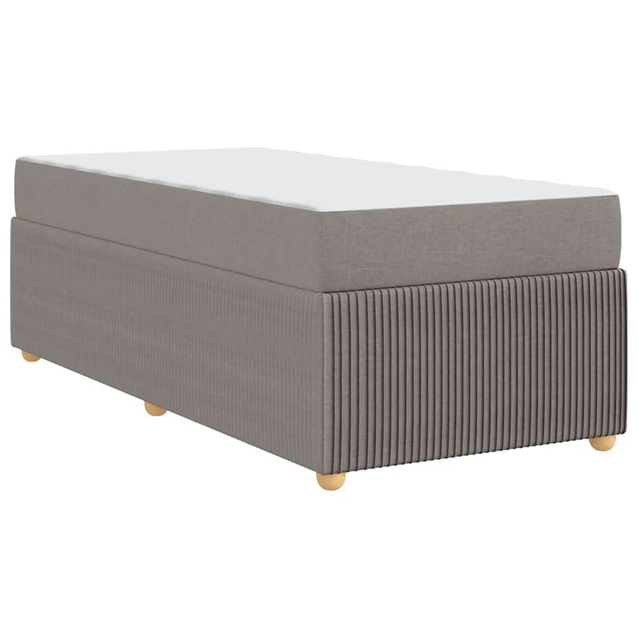 Cadre de lit avec matelas Taupe 100 x 200 cm tissu - 7