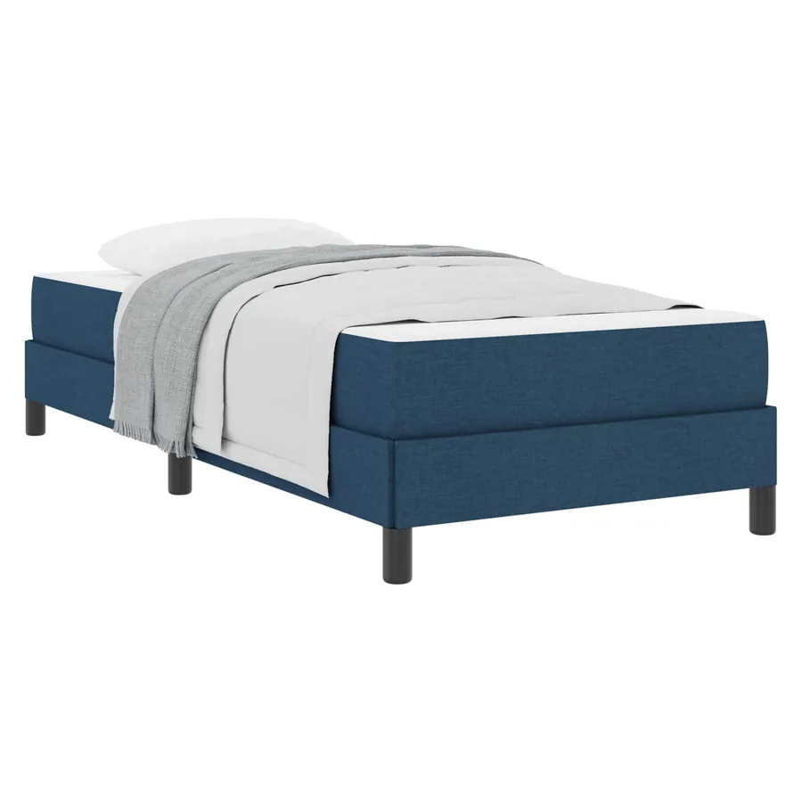 Lit à ressorts avec matelas Bleu 90 x 200 cm tissu - 2