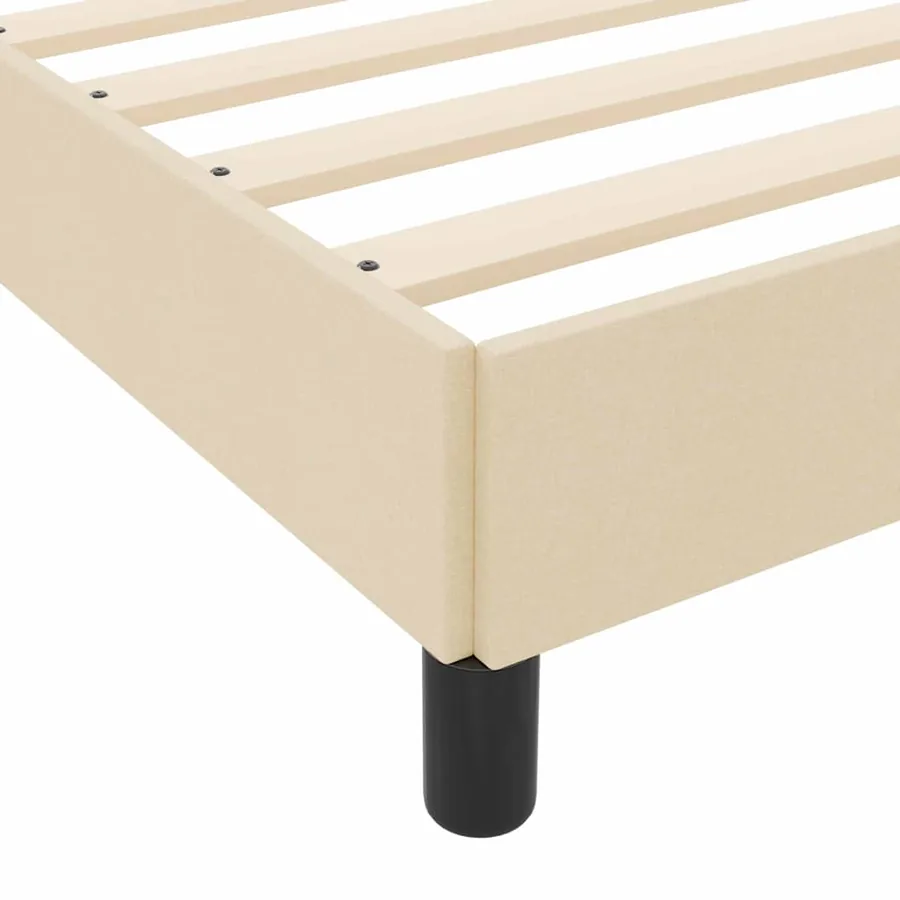 Lit à ressorts avec matelas Crème 100 x 200 cm tissu - 10