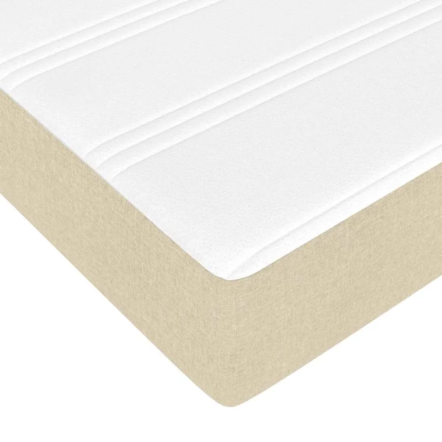 Lit à ressorts avec matelas Crème 100 x 200 cm tissu - 11