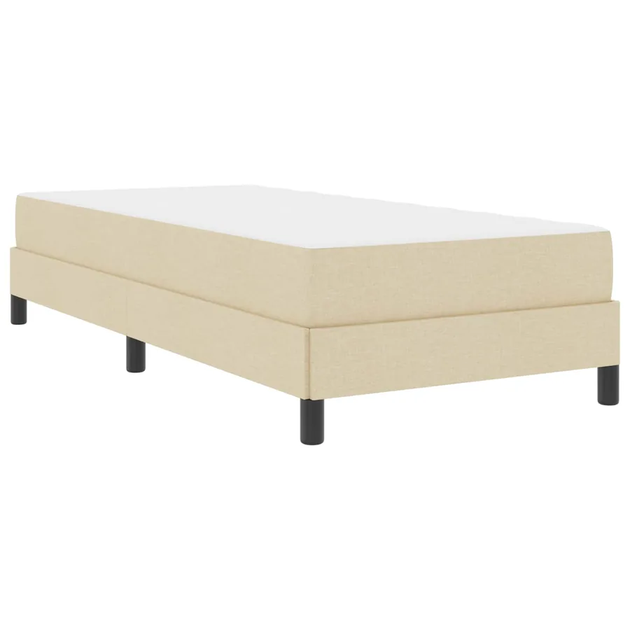 Lit à ressorts avec matelas Crème 100 x 200 cm tissu - 4