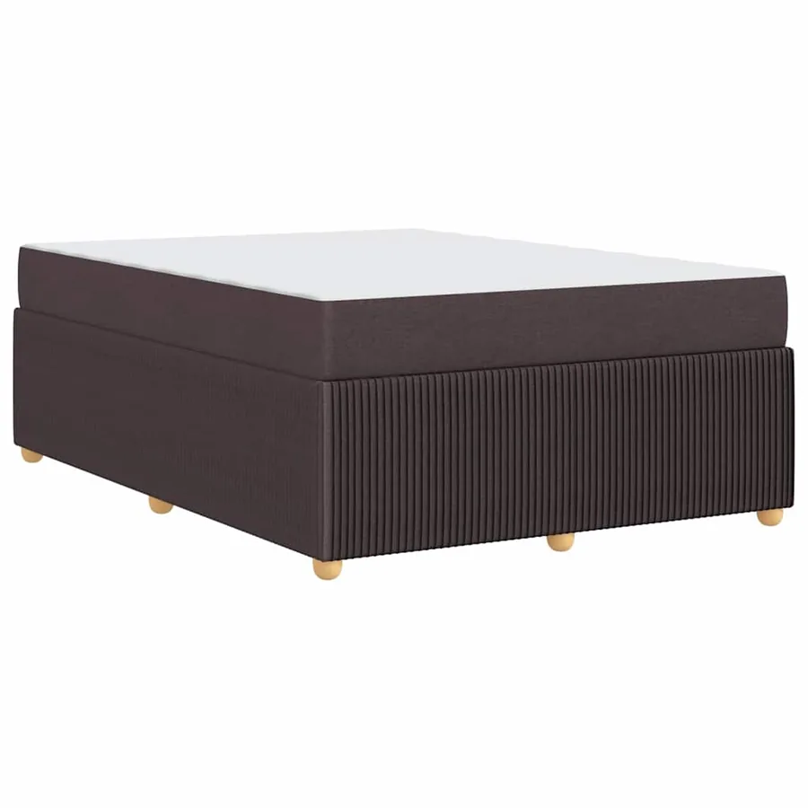 Cadre de lit avec matelas Marron foncé 140 x 200 cm tissu - 7