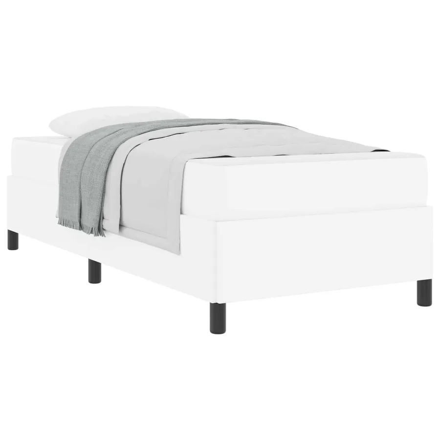 Cadre de lit avec matelas Blanc 90 x 190 cm tissu - 2