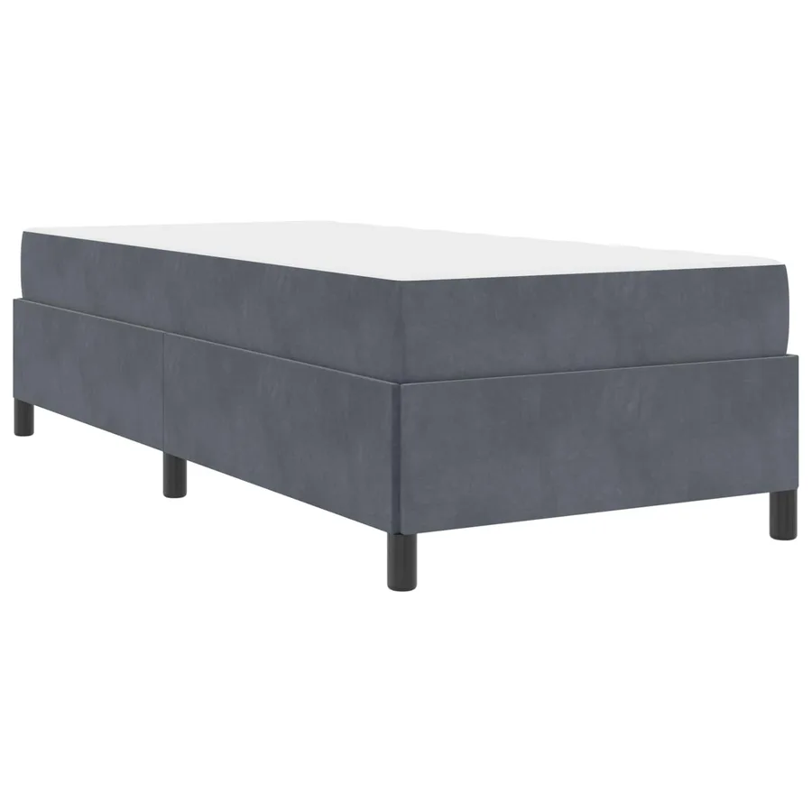 Cadre de lit avec matelas Gris foncé 100 x 200 cm tissu - 4