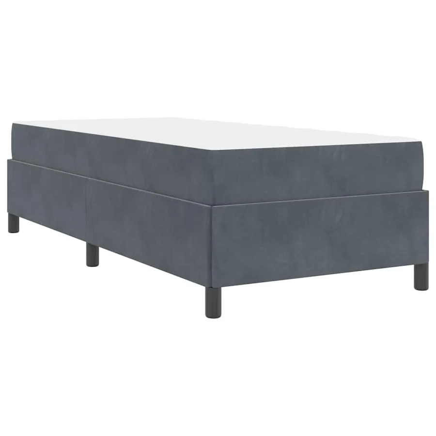 Cadre de lit avec matelas Gris foncé 100 x 200 cm tissu - 9