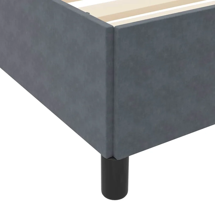 Cadre de lit avec matelas Gris foncé 120 x 200 cm tissu - 10