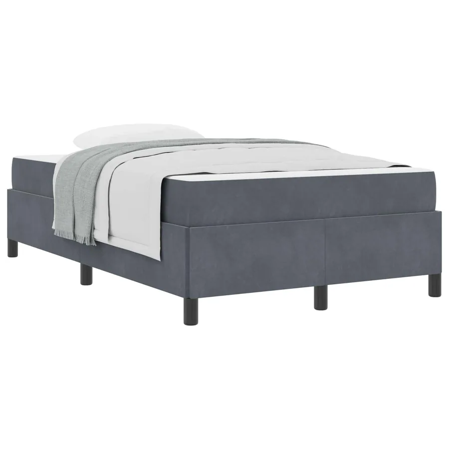 Cadre de lit avec matelas Gris foncé 120 x 200 cm tissu - 2