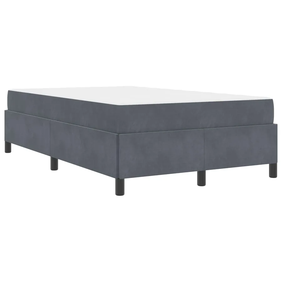 Cadre de lit avec matelas Gris foncé 120 x 200 cm tissu - 4