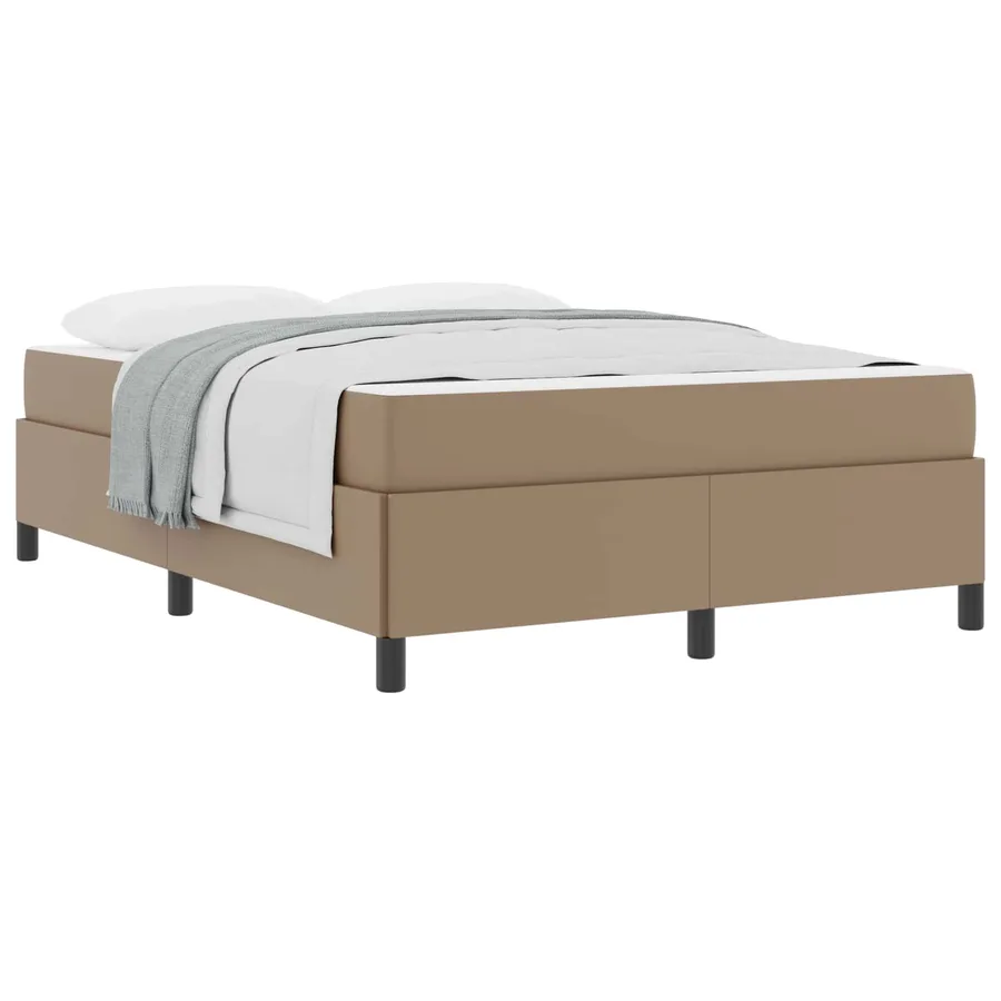 Cadre de lit avec matelas Cappuccino 140 x 190 cm tissu - 2