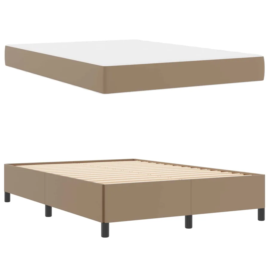 Cadre de lit avec matelas Cappuccino 140 x 190 cm tissu - 5