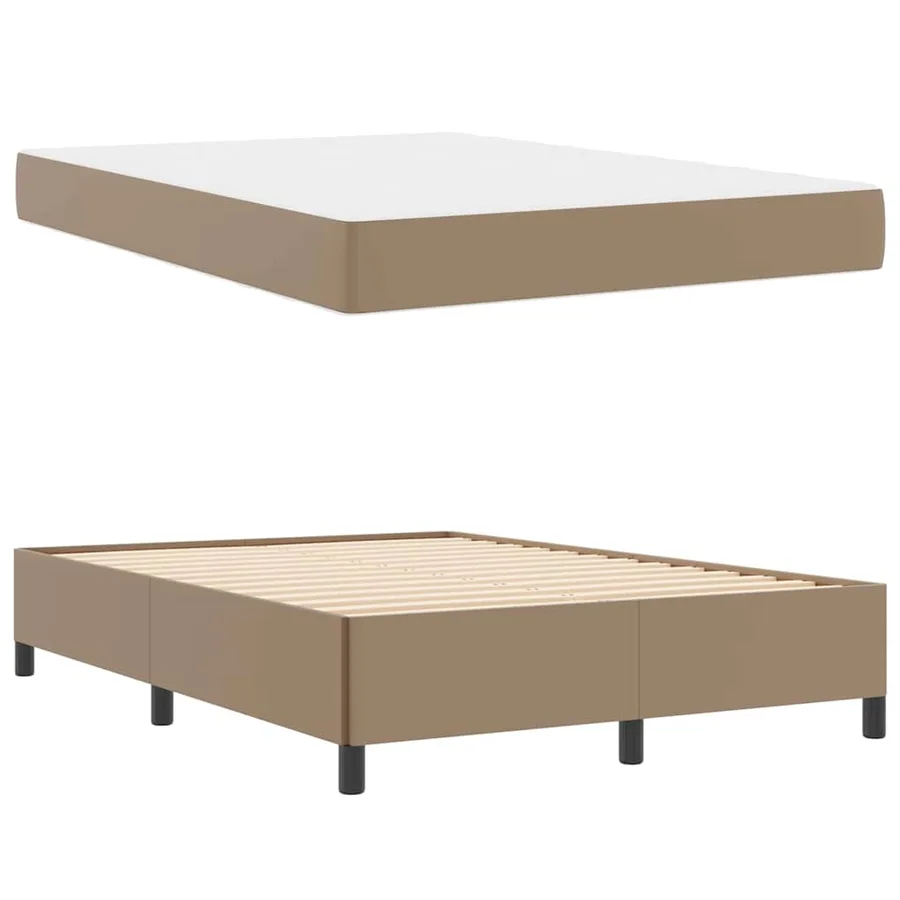 Cadre de lit avec matelas Cappuccino 140 x 190 cm tissu - 6