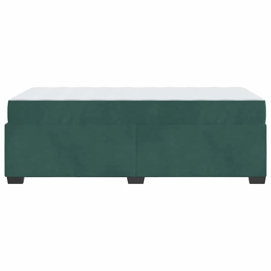 Cadre de lit avec matelas Vert foncé 90 x 190 cm tissu - 6