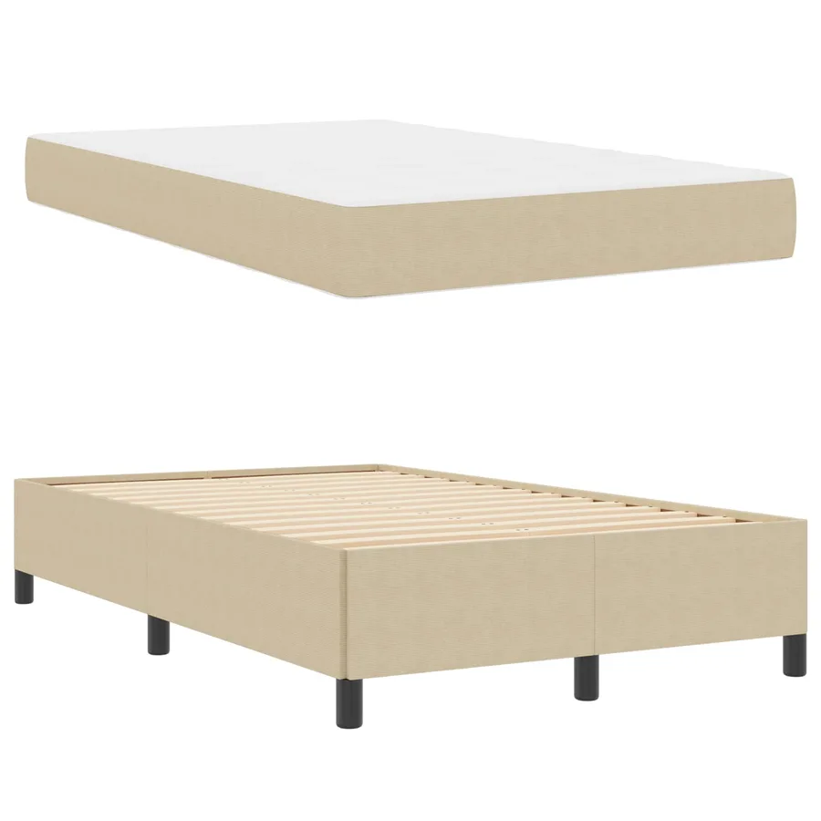 Cadre de lit avec matelas Gris Vert Clair 120 x 200 cm tissu - 5