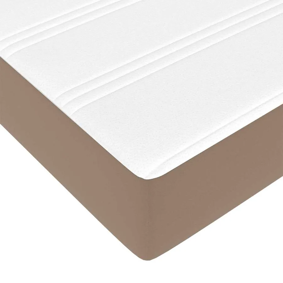 Cadre de lit avec matelas Cappuccino 140 x 200 cm tissu - 11