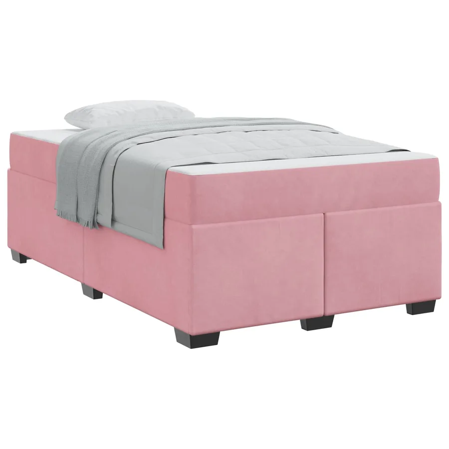 Cadre de lit avec matelas Rose 120 x 200 cm tissu - 2