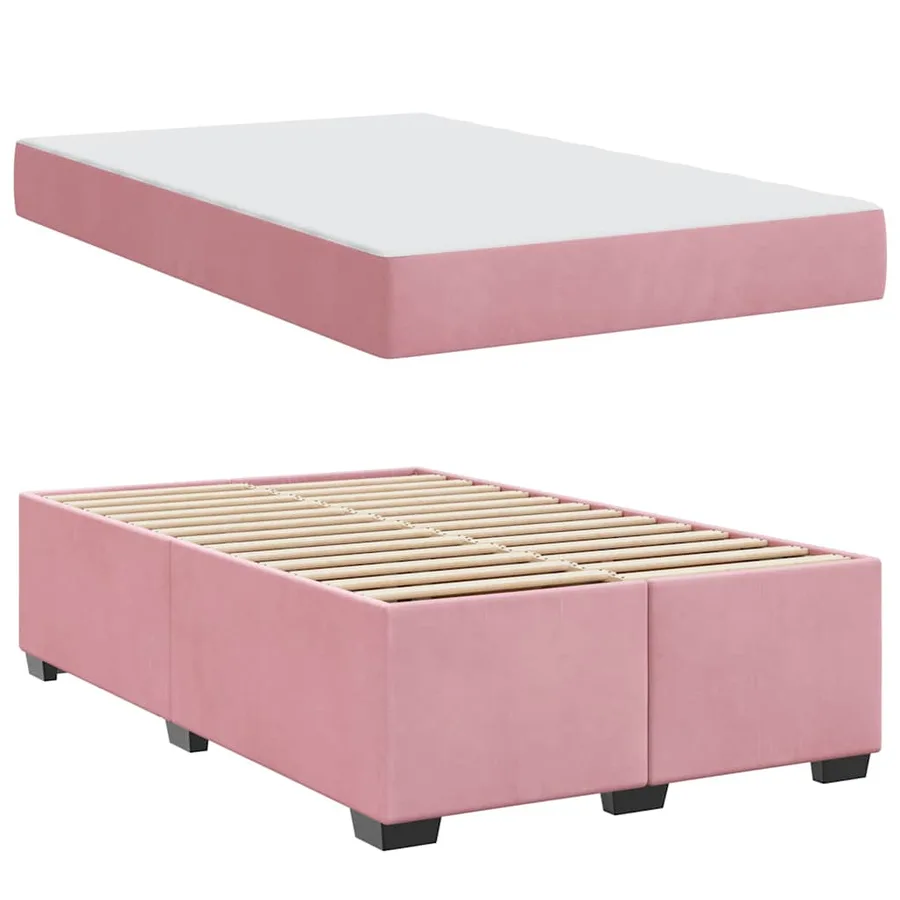 Cadre de lit avec matelas Rose 120 x 200 cm tissu - 4
