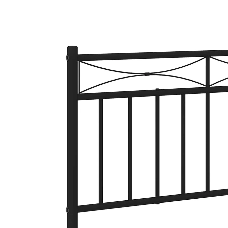 Cadre de lit métal sans matelas avec pied de lit noir 193x203cm - 9