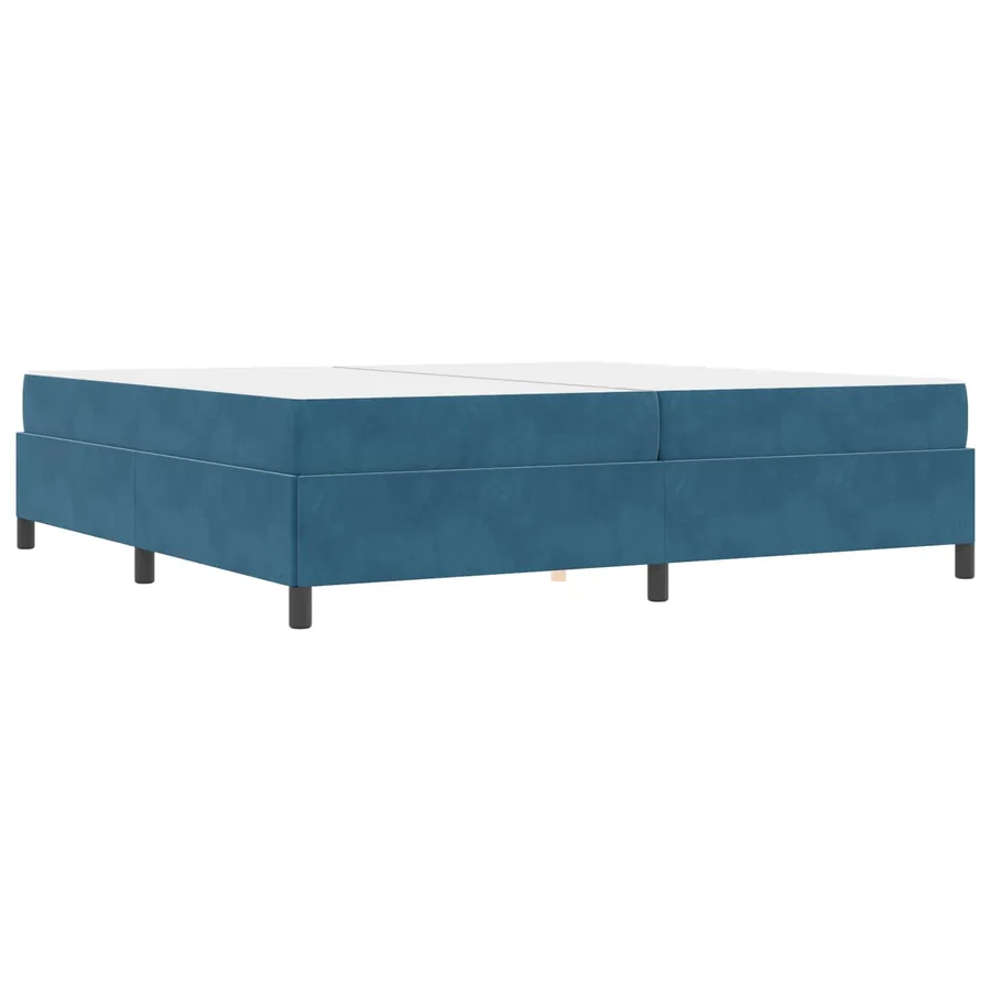 Cadre de lit avec matelas Bleu foncé 200 x 200 cm tissu - 7