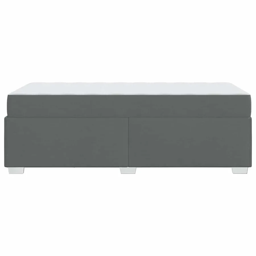 Cadre de lit avec matelas Gris foncé 80 x 200 cm tissu - 6