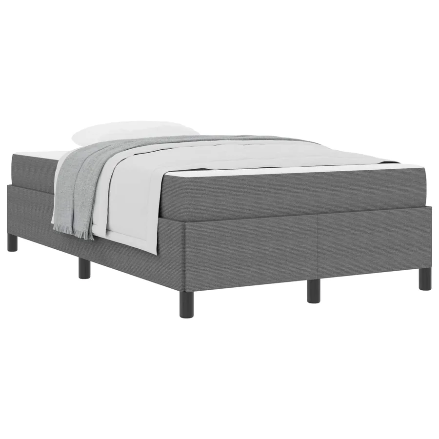 Cadre de lit avec matelas Gris clair 120 x 190 cm tissu - 2