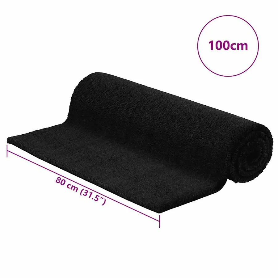 Tapis de porte noir 80x100 cm fibre de coco touffeté - 5