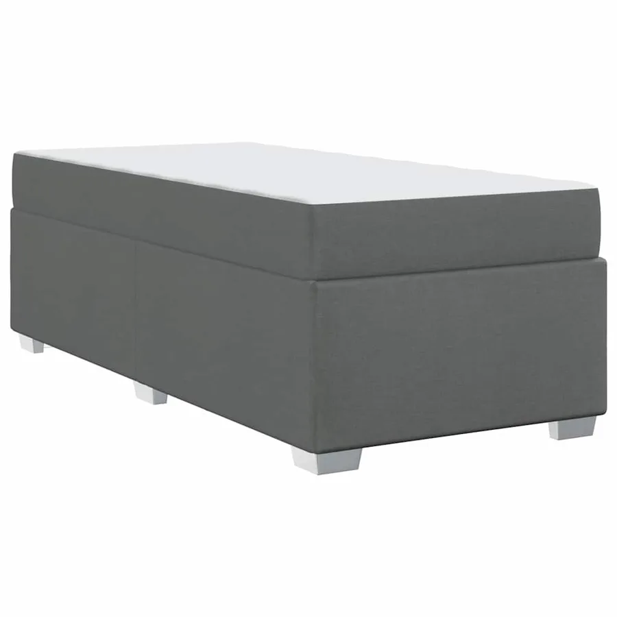 Cadre de lit avec matelas Gris foncé 100 x 200 cm tissu - 7