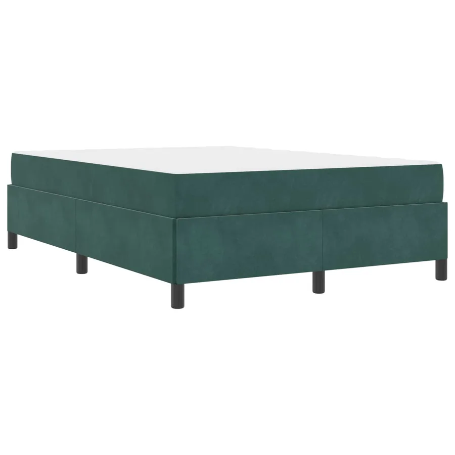 Cadre de lit avec matelas Vert foncé 140 x 200 cm tissu - 4