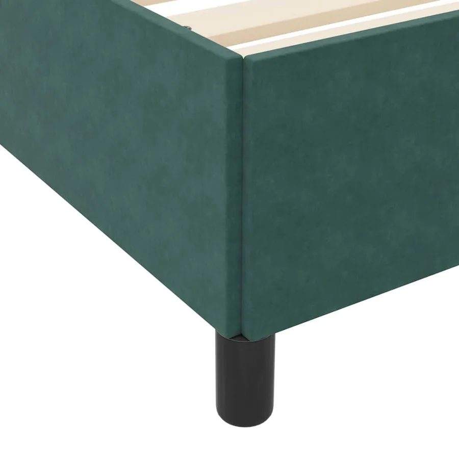Cadre de lit avec matelas Vert foncé 140 x 200 cm tissu - 8