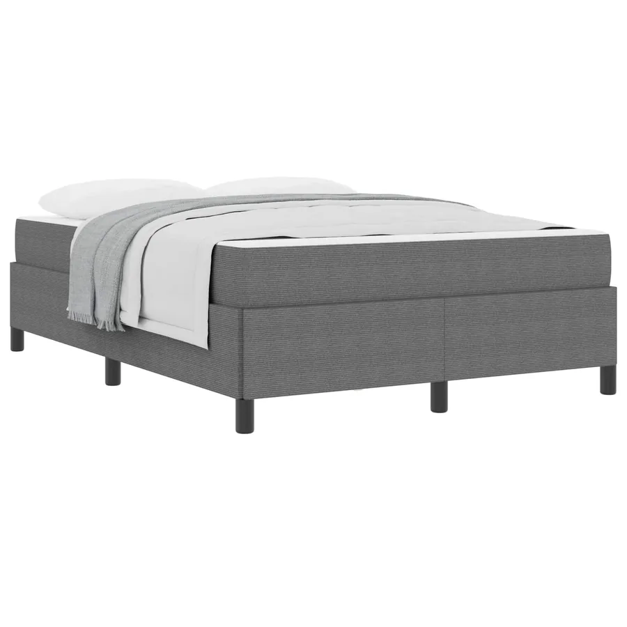 Cadre de lit avec matelas Gris clair 140 x 200 cm tissu - 2