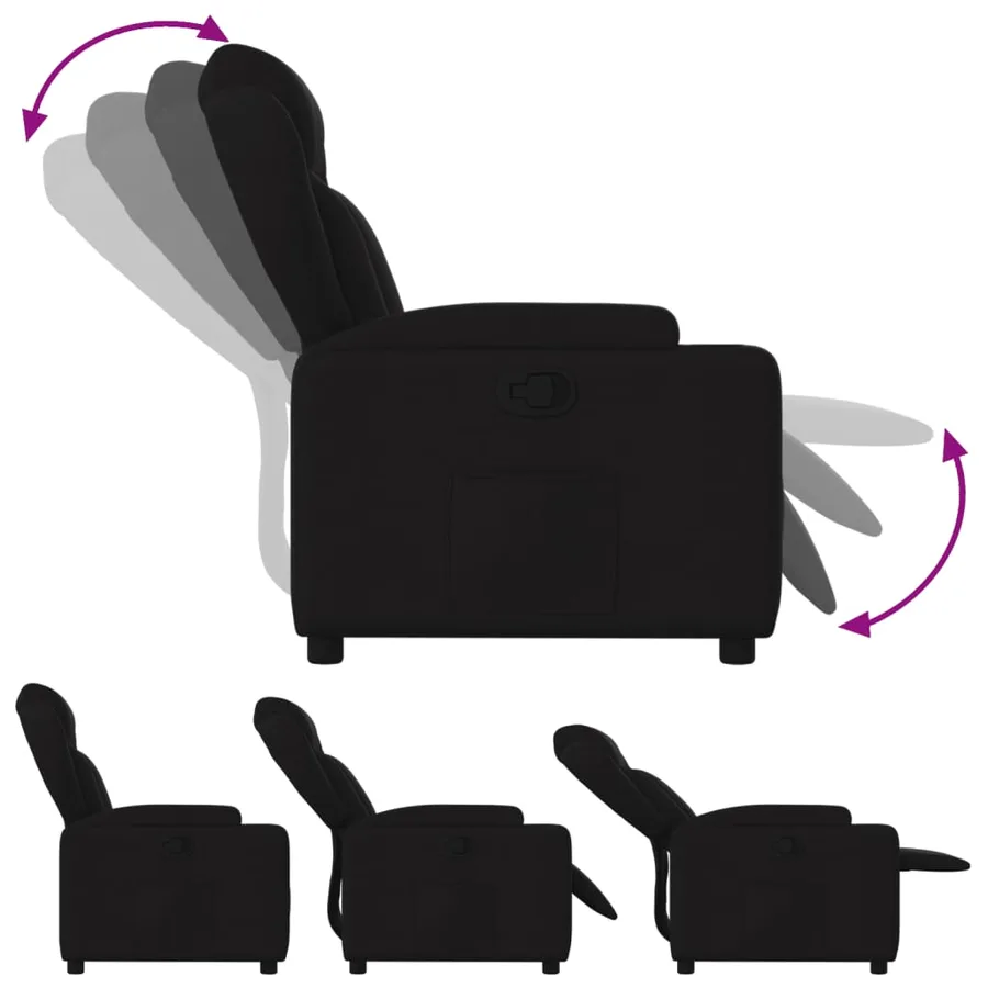 Fauteuil inclinable en tissu noir - 4