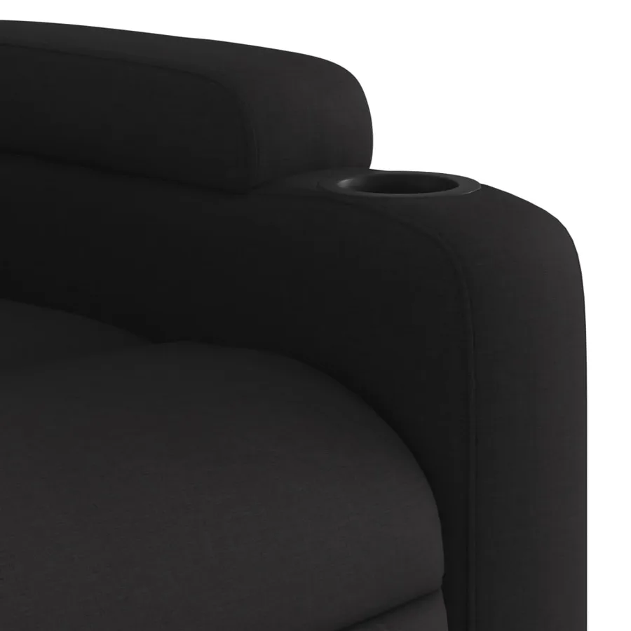 Fauteuil inclinable en tissu noir - 8